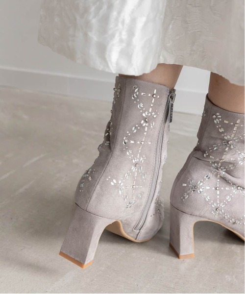 RANDA（ランダ） ブーツ キルティングライクビジューブーツ レディース