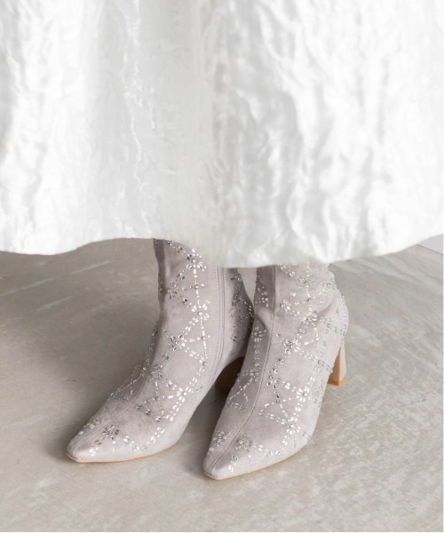 RANDA（ランダ） ブーツ キルティングライクビジューブーツ レディース