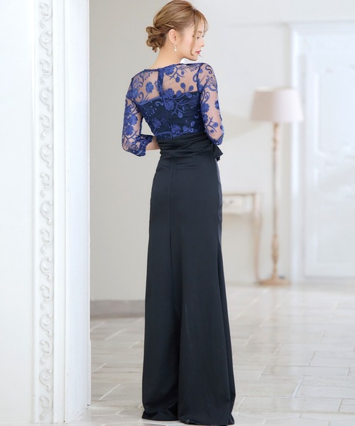 【値下げしました！】ロングドレス/キャバドレス Tika（ティカ） ドレス キャバドレス ロング タイト 袖ありシアー