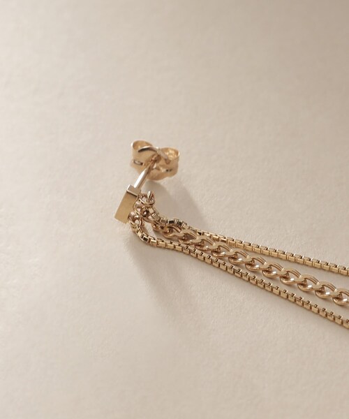 COCOSHNIK（ココシュニック） ピアス K10キヘイ×ベネチアンチェーン
