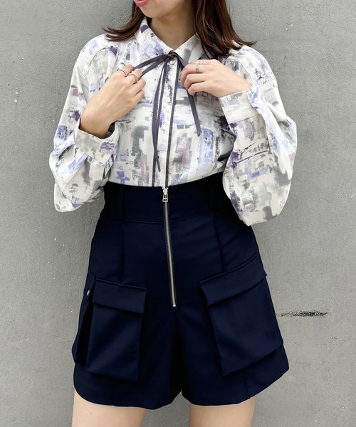 ブラウス シャツ パイピング柄ブラウス レディース : ZOZOTOWN
