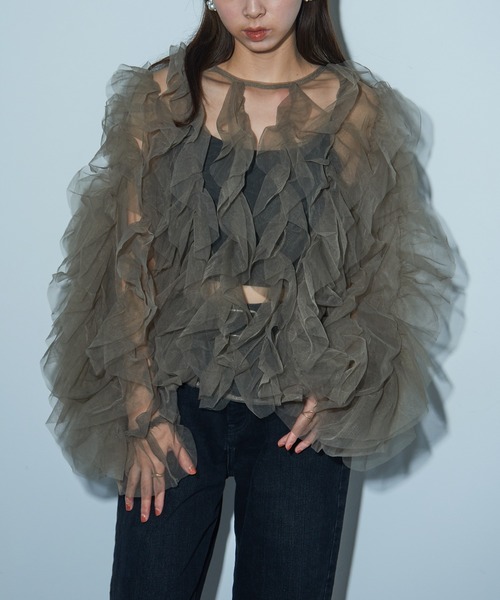 ブラウス シャツ 「MAISON BREEZE reveur」チュールフリルトップス trc レディース MAISON BREEZE reveur ブラウス シャツ 「MAISON reveur
