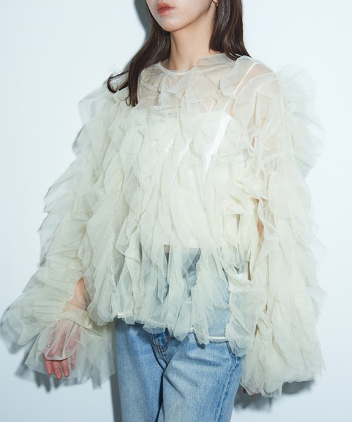 ブラウス シャツ 「MAISON BREEZE reveur」チュールフリルトップス trc レディース MAISON BREEZE reveur ブラウス シャツ 「MAISON reveur