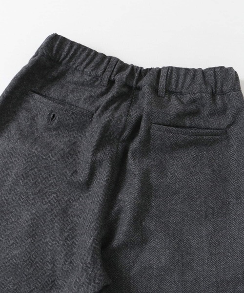 URBAN RESEARCH DOORS パンツ ウールブレンドヘリンボーンタック