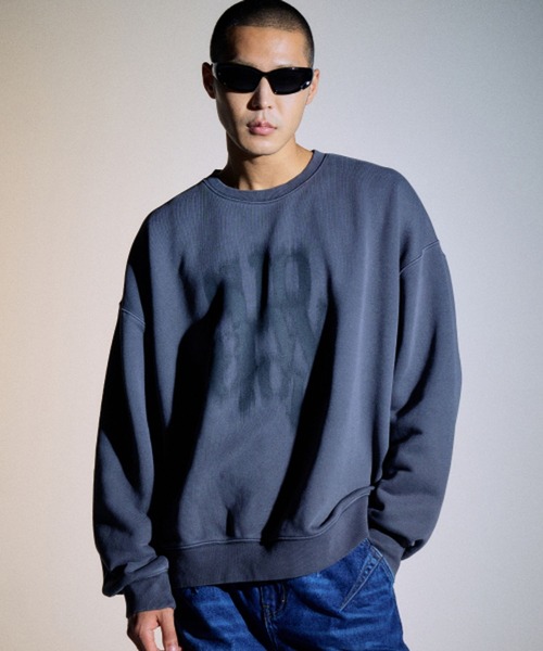 トレーナー スウェット 「UNISEX」SLOW ACID／ピグメントBLURR プルオーバー（ウラケ） レディース メンズ SLOWACID トレーナー スウェット 「UNISEX」SLOW ACID
