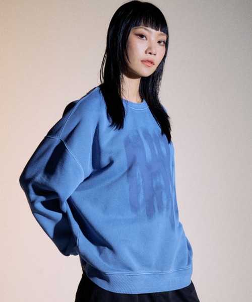 トレーナー スウェット 「UNISEX」SLOW ACID／ピグメントBLURR プルオーバー（ウラケ） レディース メンズ SLOWACID トレーナー スウェット 「UNISEX」SLOW ACID