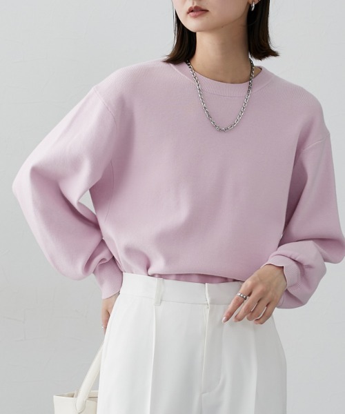 ニッセン（nissen） ニット セーター スウエット風ニットプルオーバー