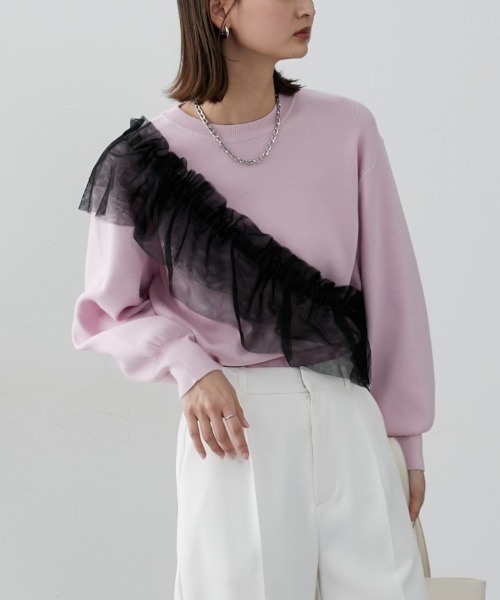 ニッセン（nissen） ニット セーター スウエット風ニットプルオーバー