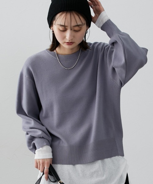 ニッセン（nissen） ニット セーター スウエット風ニットプルオーバー
