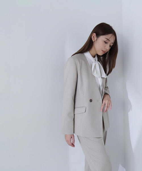NATURAL BEAUTY BASIC  ノーカラージャケット　セットアップ NATURAL BEAUTY BASIC ジャケット ノーカラージャケット