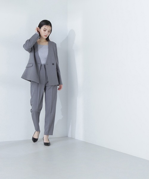 NATURAL BEAUTY BASIC  ノーカラージャケット　セットアップ NATURAL BEAUTY BASIC ジャケット ノーカラージャケット
