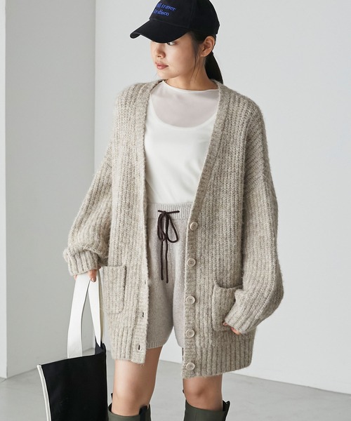 「forksy.」 ニットカーディガン FREE チャコールグレー レディース_画像3