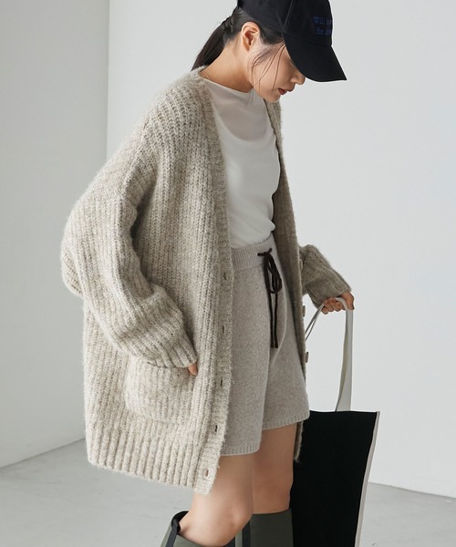 「forksy.」 ニットカーディガン FREE チャコールグレー レディース_画像5