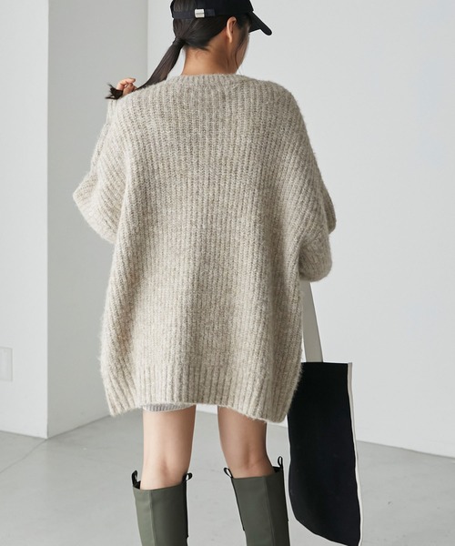 「forksy.」 ニットカーディガン FREE チャコールグレー レディース_画像6