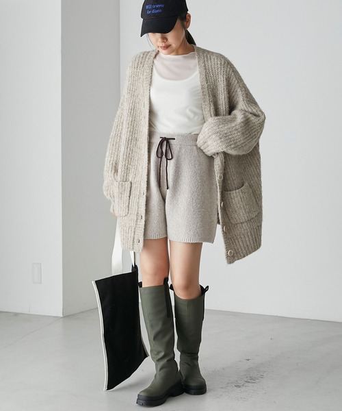 「forksy.」 ニットカーディガン FREE チャコールグレー レディース_画像7