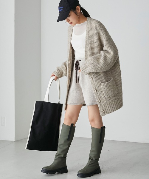 「forksy.」 ニットカーディガン FREE チャコールグレー レディース_画像8