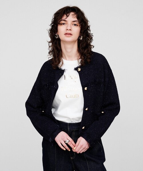 cloenc（クロエンス） カーディガン 「手洗い可」ツイードニット