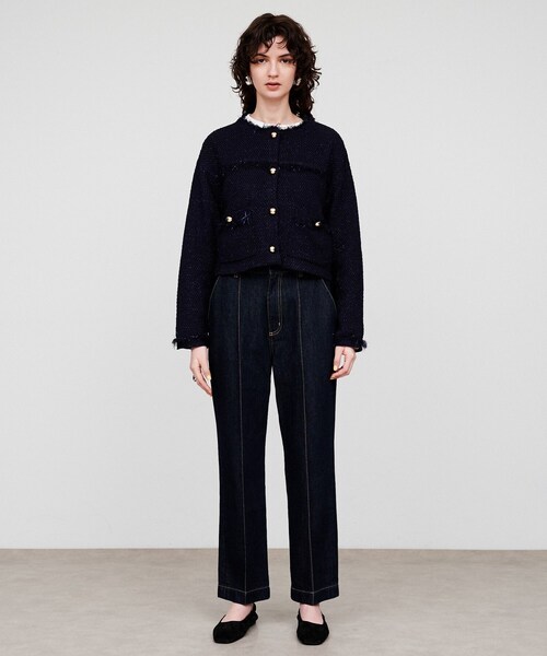 cloenc（クロエンス） カーディガン 「手洗い可」ツイードニット