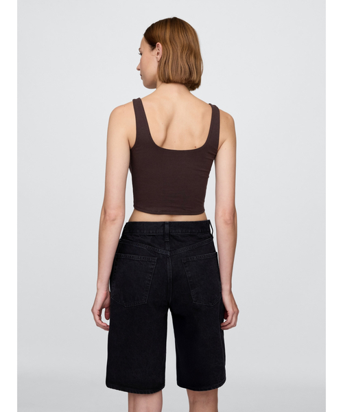 GAP タンクトップ ノースリーブ クローズニット ジャージー ブラ
