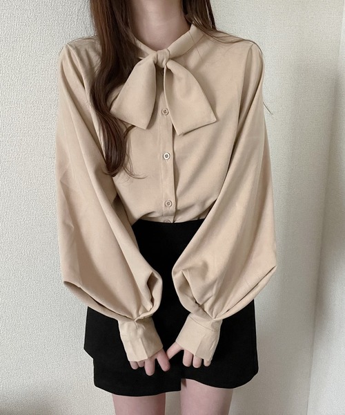 ブラウス シャツ Balloon sleeve shirt　　バルーンスリーブシャツ レディース ブラウス シャツ クロスタイバルーンスリーブシャツ レディース