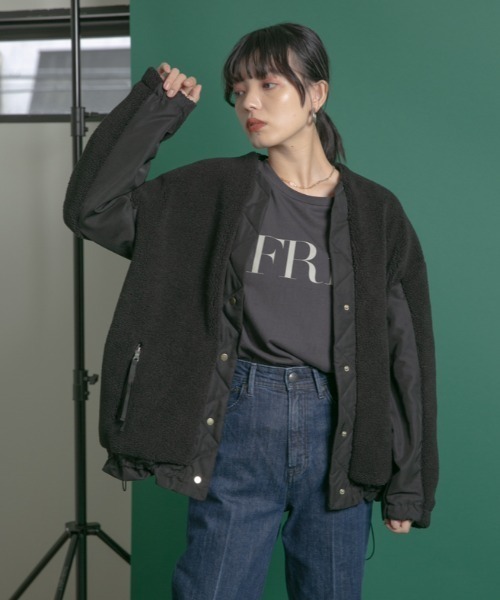 「Eimee Law」 ノーカラージャケット 38 ライトオリーブ レディース_画像2