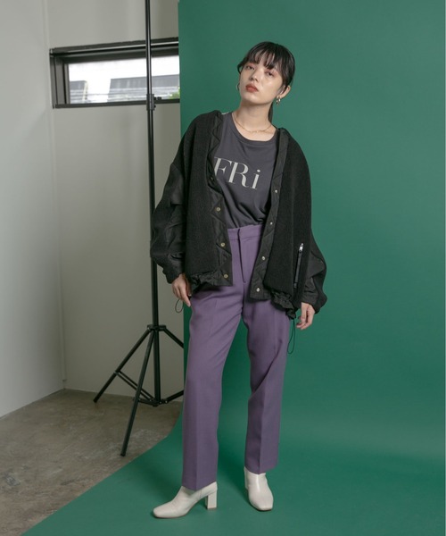 「Eimee Law」 ノーカラージャケット 38 ライトオリーブ レディース_画像6