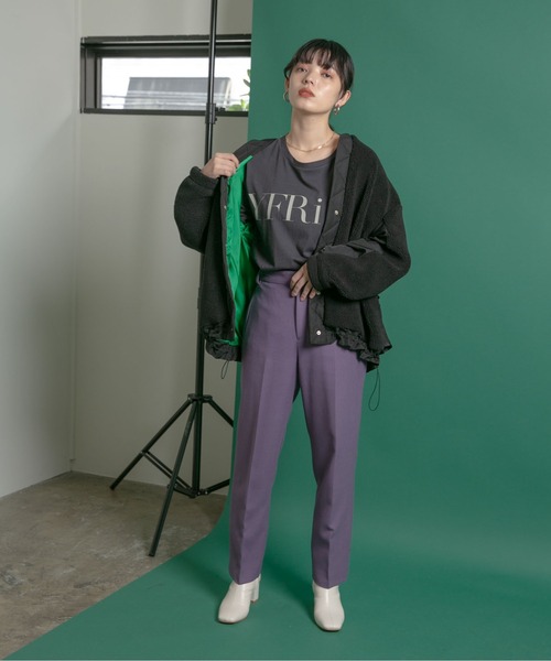 「Eimee Law」 ノーカラージャケット 38 ライトオリーブ レディース_画像7