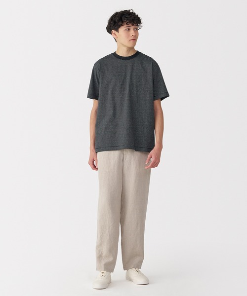 MUJI Labo 昔ながらの製法で編み立てた天竺クルーネック半袖Ｔシャツ 4枚 無印良品（MUJI） tシャツ 紳士 天竺編みクルーネック半袖Tシャツ