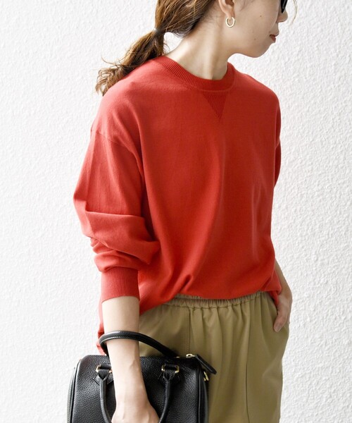 「SHIPS any」 長袖ニット ONE SIZE レッド レディース