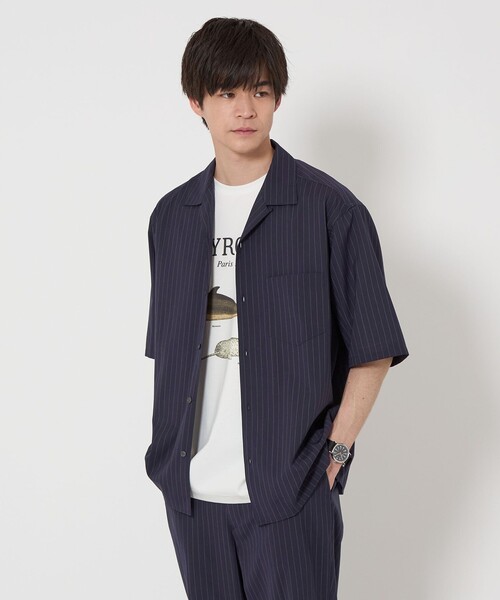 green label relaxing シャツ ウォッシャブルトロ ストライプ