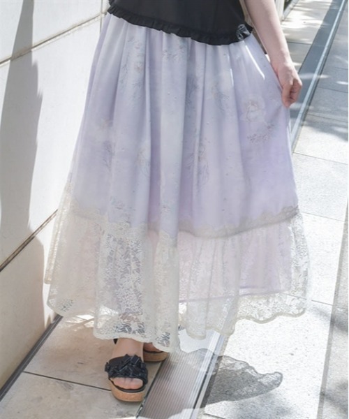 axes femme スカート メールエシエルプリントスカート