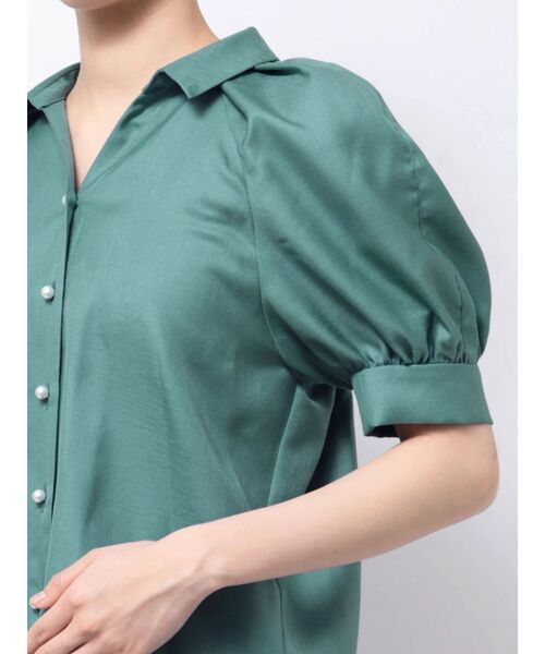 TONAL ブラウス シャツ パール釦スキッパーラグランブラウス
