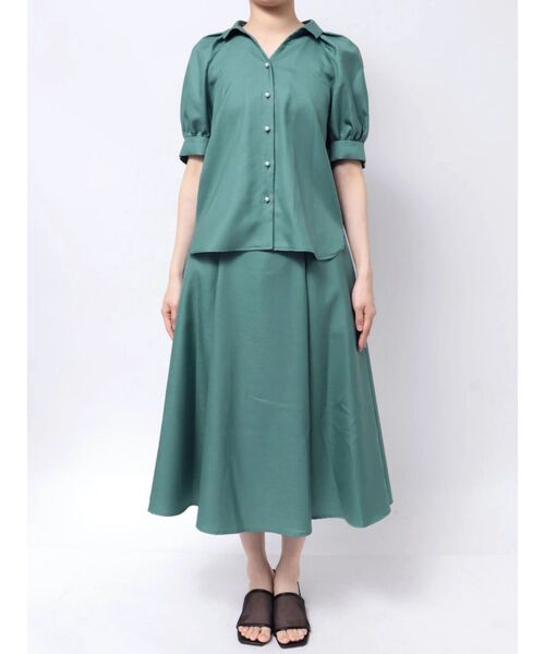 TONAL ブラウス シャツ パール釦スキッパーラグランブラウス