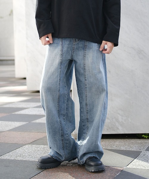 SOLNI ワイドシルエットデニムパンツ ジーンズ ワイドシルエットデニムパンツ メンズ レディース : ZOZOTOWN