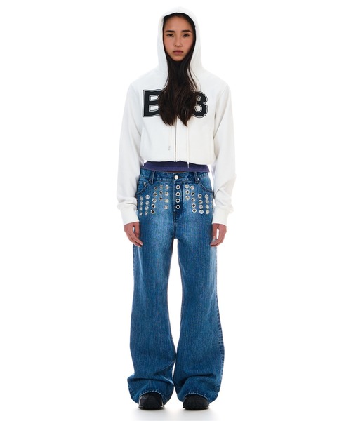 BEEDEN パーカー FRONT LOGO ZIPUP HOODIE レディース