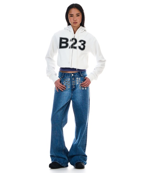 BEEDEN パーカー FRONT LOGO ZIPUP HOODIE レディース