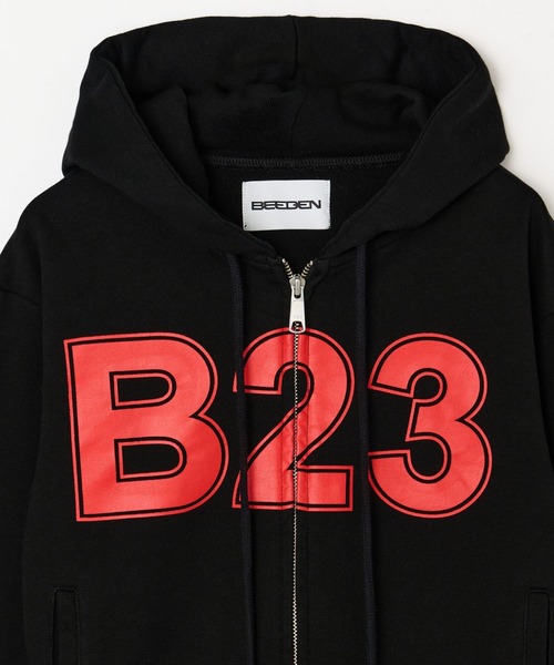 BEEDEN フゥーディー BEEDEN パーカー FRONT LOGO ZIPUP HOODIE レディース