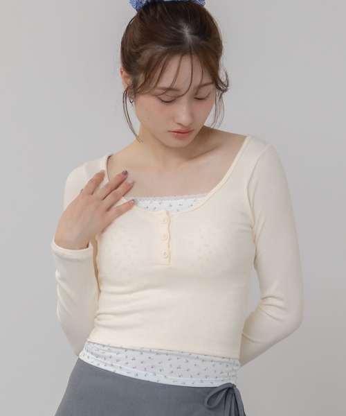 HEILIS（ヘイリス） tシャツ レイヤードヘンリーカットソー / 秋服