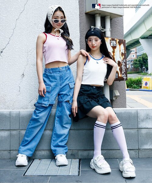 MLB タンクトップ 肌着 「MLB」クロップドタンク キッズ 子供服 女の子