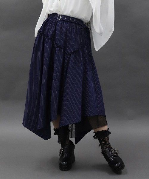 axes femme POETIQUE スカート ベルト付イレヘムロングスカート