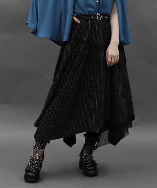 axes femme POETIQUE スカート ベルト付イレヘムロングスカート