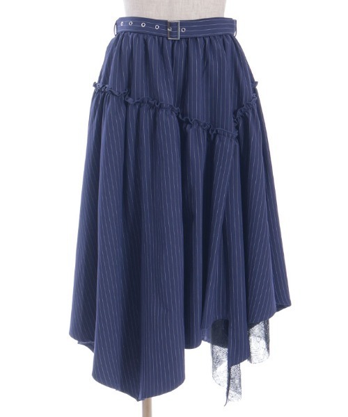 axes femme POETIQUE スカート ベルト付イレヘムロングスカート