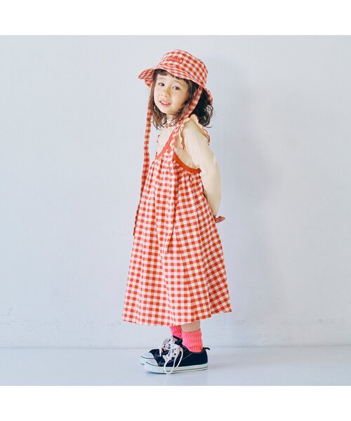 「p.premier」 「KIDS」キャミソールワンピース 110 レッド キッズ_画像7