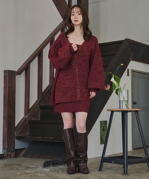 mideal（マイディール） アンサンブル glitter melange knit ensemble