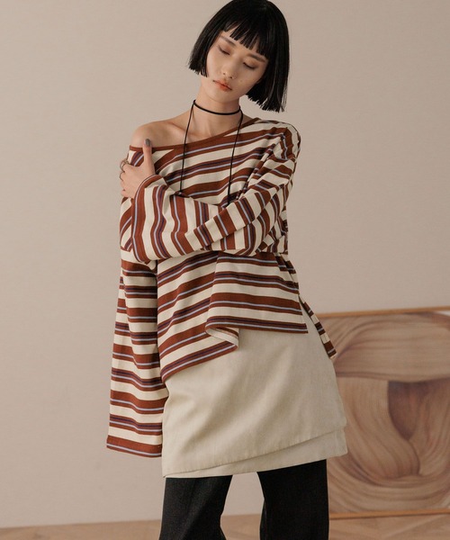 LOWRYS FARM（ローリーズファーム） tシャツ マルチボーダープル