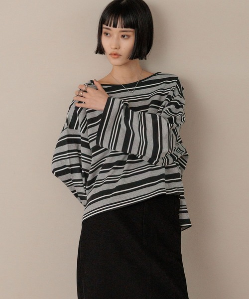 LOWRYS FARM（ローリーズファーム） tシャツ マルチボーダープル