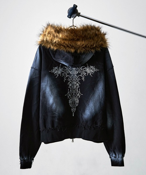 【theory】ラビット　ファーパーカー　3way ダブルジップ theory】ラビット ファーパーカー 3way ダブルジップ