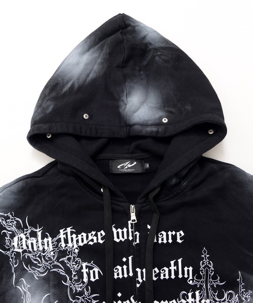 Revo. パーカー 「P.N UNDERGROUND」フードファー スプレー加工 ダブル