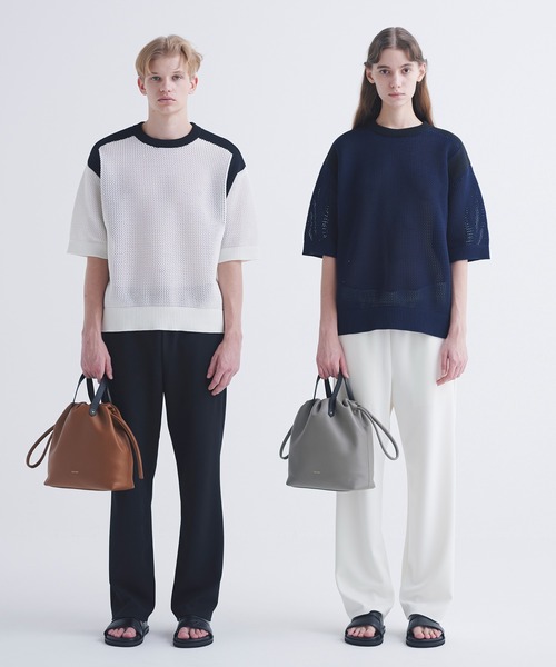 「CULLNI」 半袖ニット 1 ネイビー メンズ_画像2