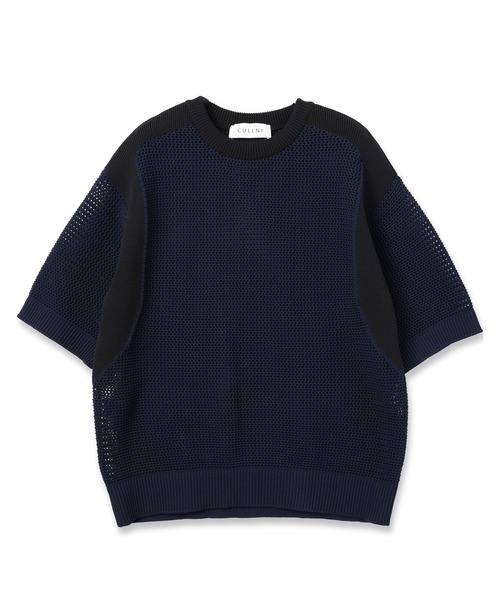 「CULLNI」 半袖ニット 1 ネイビー メンズ_画像4